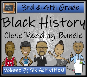 Preview of Black History Volume 3 Close Reading Comprehension Bundle | 3rd & 4th Grade