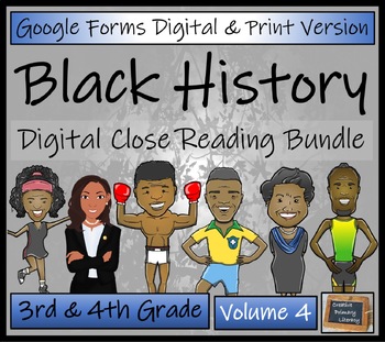 Preview of Black History Volume 4 Close Reading Bundle Digital & Print | 3rd & 4th Grade