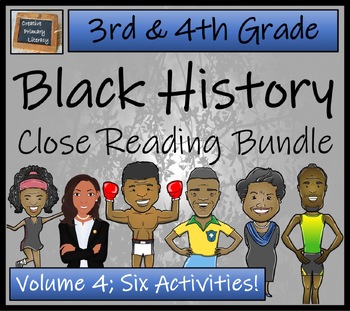 Preview of Black History Volume 4 Close Reading Comprehension Bundle | 3rd & 4th Grade
