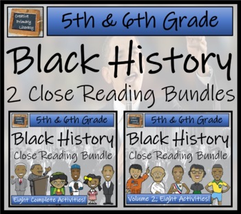 Preview of Black History Volumes 1 & 2 Close Reading Comprehension Bundles 5th & 6th Grade