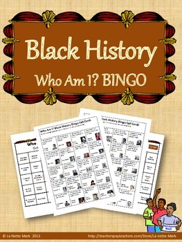 Preview of Black History Who Am I? Bingo
