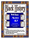 Black History "Who Am I?" Card Game with Writing & Art Activity