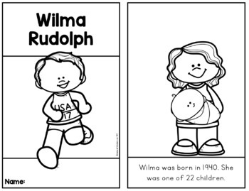 wilma rudolph coloring pages for pre k