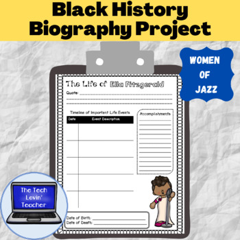 Black History Biography Project: Women of Jazz by The Tech Lovin' Teacher