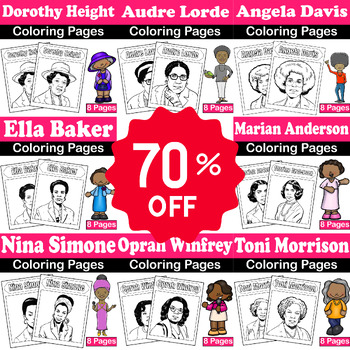 Preview of Black History & Women's History Month: 160 Coloring Pages Black History Women's