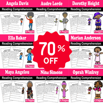 Preview of Black History & Women's History Month: 176 Reading Comprehension Passages & Quiz