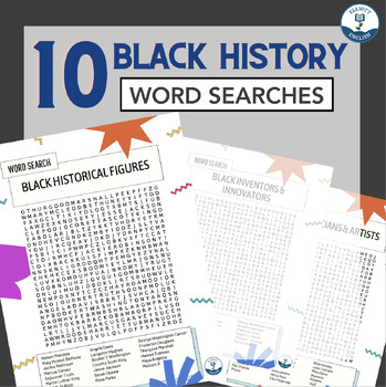 Preview of Black History Word Search Bundle - End of the Year / After Testing Activity