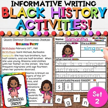 Preview of Black History Worksheets - Teaching Materials & Informative Writing Activities 2