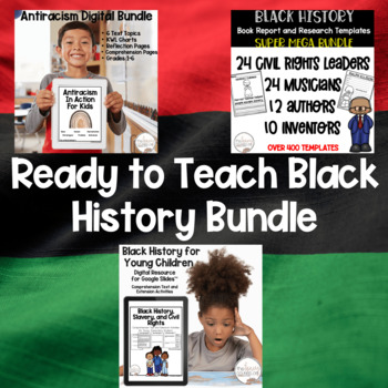 Preview of Black History and Antiracism HUGE Bundle for Elementary Students HUGE DISCOUNT!