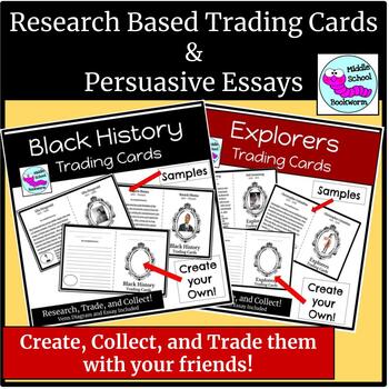 Preview of Black History and Explorers Trading Cards with Essay