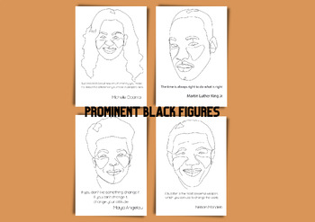 Preview of Black History line art Icons with quotes