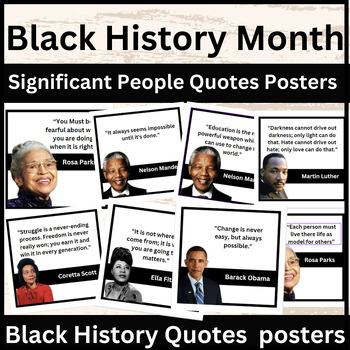 Preview of Black History month Significant people Quotes posters
