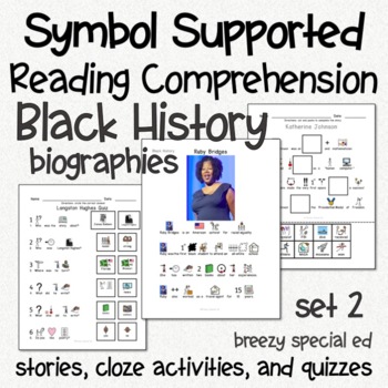 Preview of Black History set 2 - Symbol Reading Comprehension for Special Ed