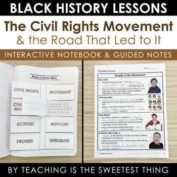 Preview of Black History & the Civil Rights Movement Interactive Notebook & Guided Notes