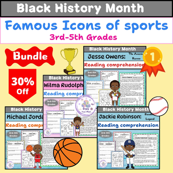 Preview of Black History-themed Sports Icons Reading comprehension +Questions + Quiz & more