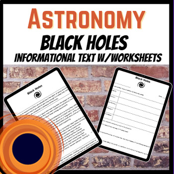 Preview of Black Holes Astronomy Text W/ Comprehension Middle/High School