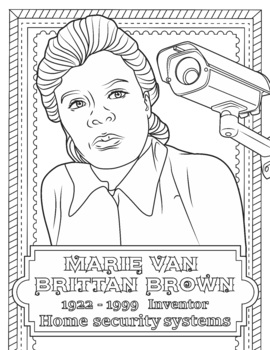 Preview of Black Inventor Coloring Page Black History Month Women's History