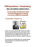 Black Inventors WH Questions + Vocabulary Worksheet
