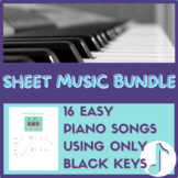 Black Key Piano Sheet Music Bundle | Beginner Piano Music 