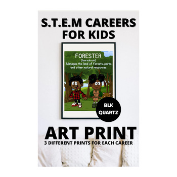 Preview of Black Kids in STEM A-F Careers Posters