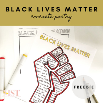 Black Lives Matter Concrete Poetry Activity by Ms Social Studies Teacher