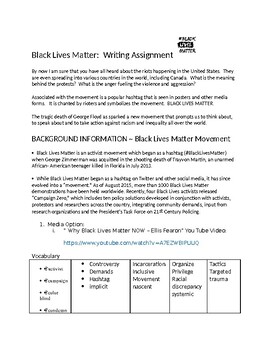 Preview of Black Lives Matter: Writing Assignment