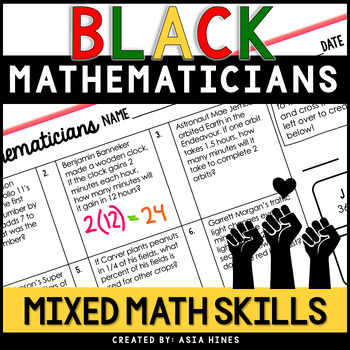 Preview of Black Mathematicians Black History Month Math Activity Middle School