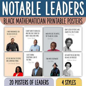 Preview of Black Mathematicians Posters | Black History Month Math Bulletin Board Decor