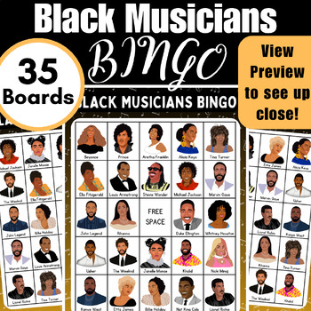 Preview of Black Musicians Bingo Game | Primary Engaging Activity | Black History Month