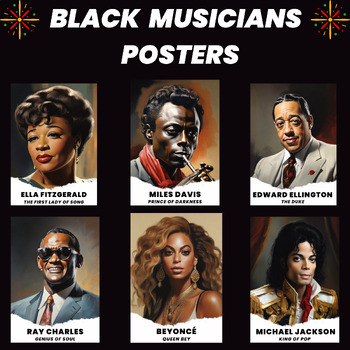 Preview of Black Musicians Posters for Black History Month | African American Musicians