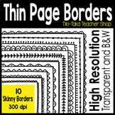 Black Page Borders - Skinny Frames - Doodle Page Borders
