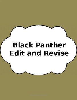 Preview of Black Panther Edit/Revise Passage: 