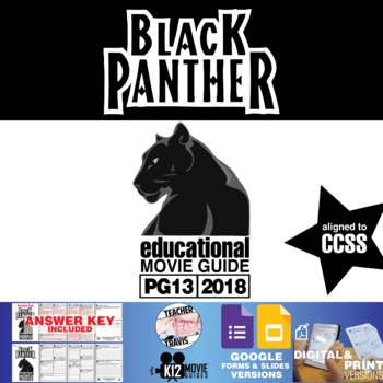 Preview of Black Panther Movie Guide | Questions | Worksheet | Google Formats (PG13 - 2018)