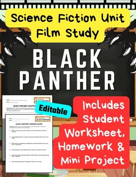 Preview of Black Panther Movie Worksheet, HW & Sci Fi Utopia Dystopia Wakanda Mini-Project