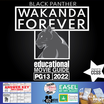 Preview of Black Panther: Wakanda Forever Movie Guide | Worksheet | Questions (PG13 - 2022)