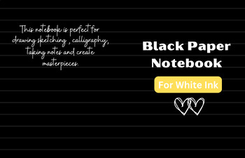 Preview of Black Paper Notebook | College Ruled | For Gel Pens