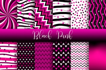 Black Pink Background Colorful Wallpaper Digital Papers Clip Art