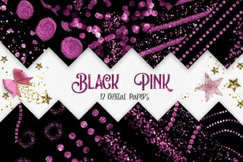 black and pink glitter background