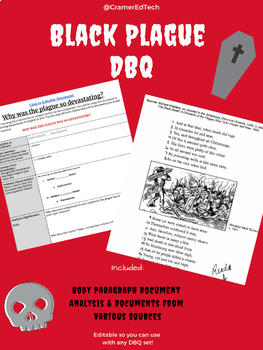 Preview of Black Plague DBQ / Paper Outline - Editable