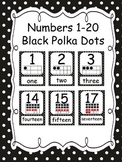 Black Polka Dot Number Wall Cards