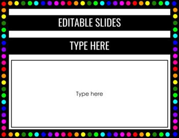 Preview of Black Rainbow Editable Google Slides
