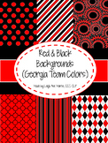 Black & Red Digital Papers (UGA Team Colors)