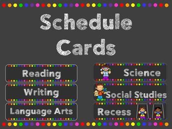 Black Schedule Cards by Teaching Comes First | Teachers Pay Teachers