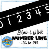 Black Series ~ Black and White Large Number Line Wall Disp