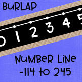 Black Series ~ Burlap Number Line Wall Display ~ -114 to 245