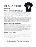 Black Shirt Day- information, charts/graphs, and writing activity