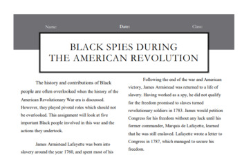 Preview of Black Spies During The American Revolution