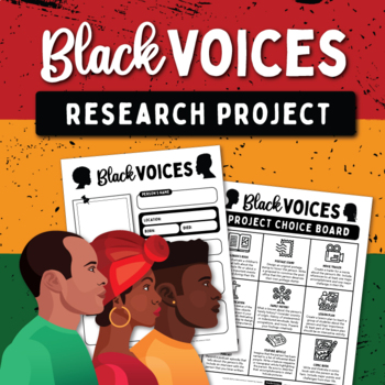 Preview of Black History Month Research Project with Choice Board and Graphic Organizer