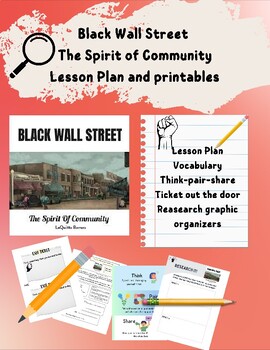 Preview of Black Wall Street: The Spirit of Community book extension complete lesson plan