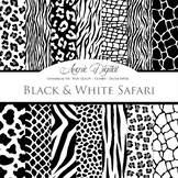 Black & White Animal Print Digital Paper safari scrapbook 